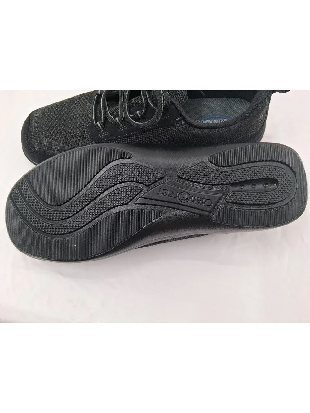 Orthofeet Shoes Women's 11 D Black Low Top Lace Up Casual Comfort Walking